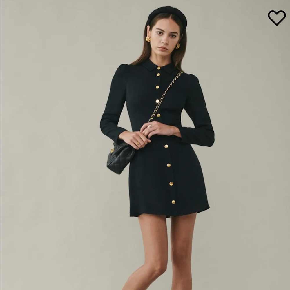 Reformation Hugh Dress Black - Size 2